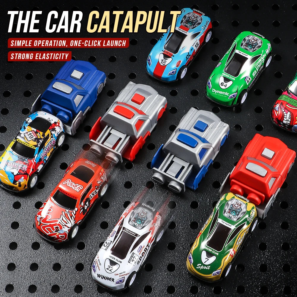 Multi Track Racing Car - Sliding Catapult - Durable and Anti Fall Launcher - Catapult Racing Car Set - Puzzle Education, Brain D
