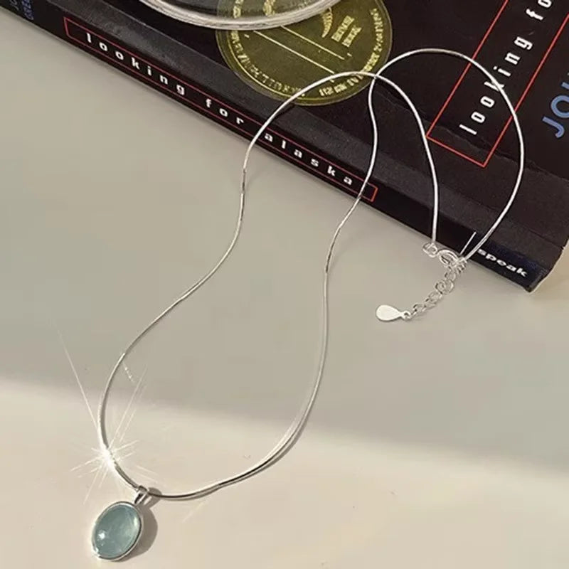 VENTFILLE 925 Sterling Silver Bead Geometry Necklace for Women Girl Korean Design Versatile Choker Jewelry Dropship Wholesale