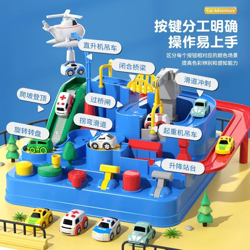 Children Racing Rail Car Model Educational Toy Track Adventure Game Brain Mechanical Interactive Train Suit Space Rocket Boy Toy