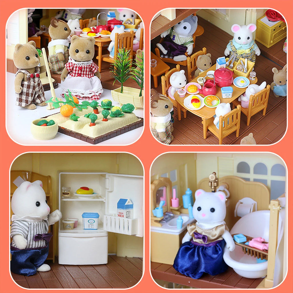 Miniature Furniture 1:12 Dollhouse Kitchen Livingroom Bedroom Set DIY Scene Doll Play Decoration Girl Toy House Gift