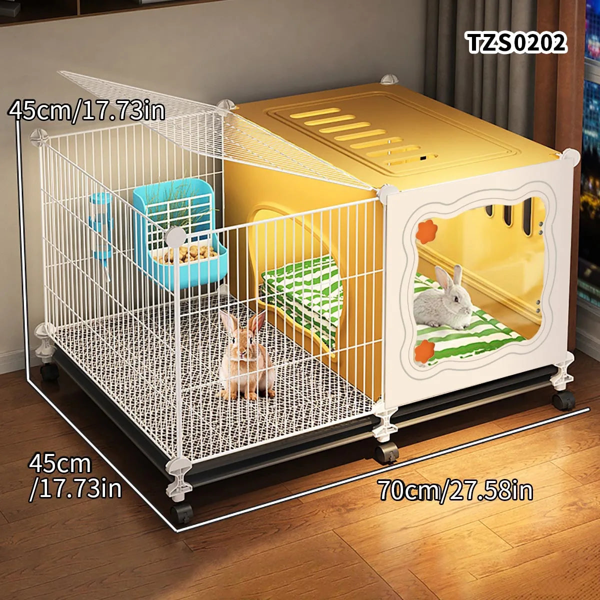 Home-Use Encrypted Mesh Rabbit Cage, Large Indoor Cleaning Base, Guinea Pig-Specific Hiding Spot, Multifunctional Guinea Pig Breeding Cage