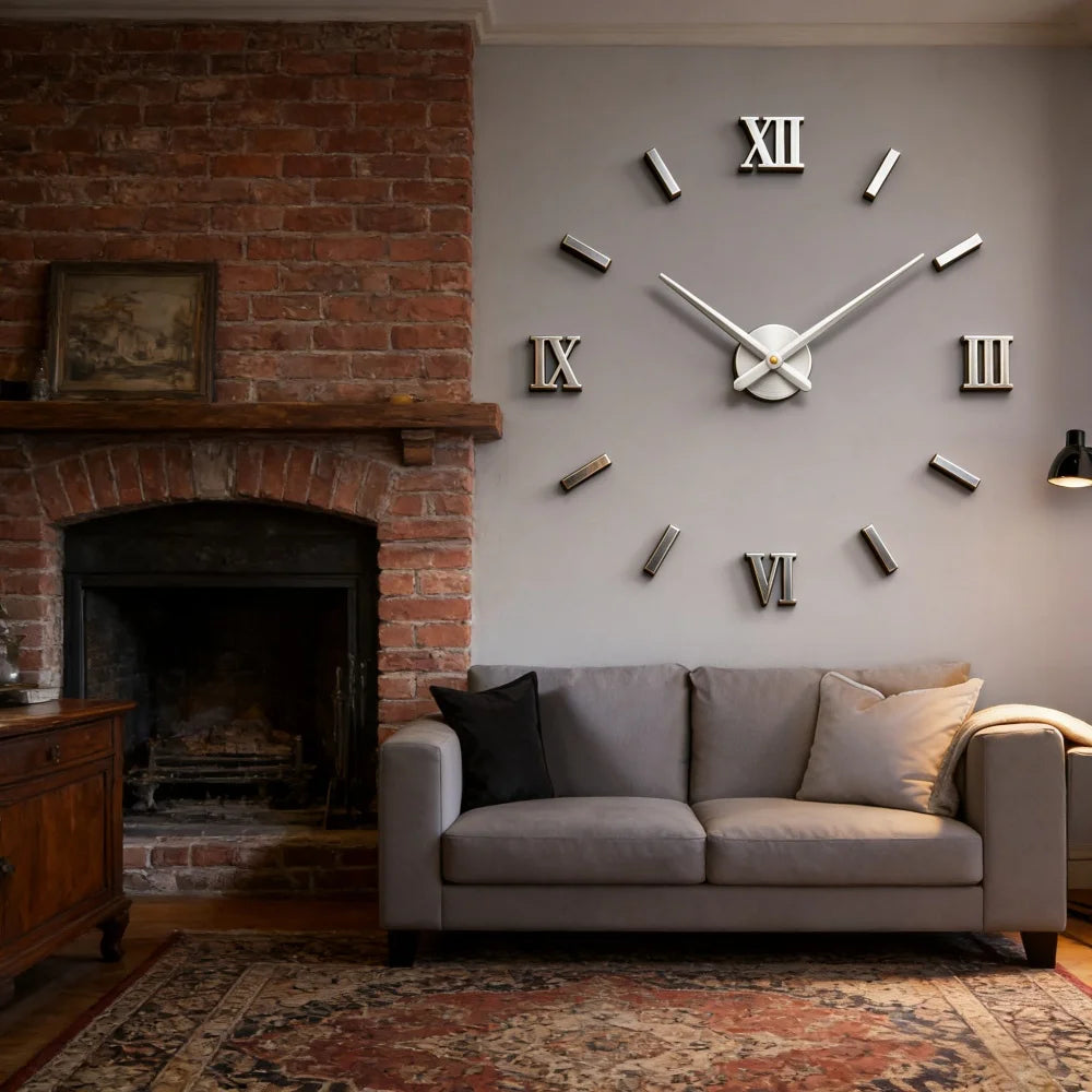 2026 Modern Design Large Wall Clock 3D DIY Quartz Clocks Fashion Watches Acrylic Mirror Stickers Living Room Home Decor Horloge