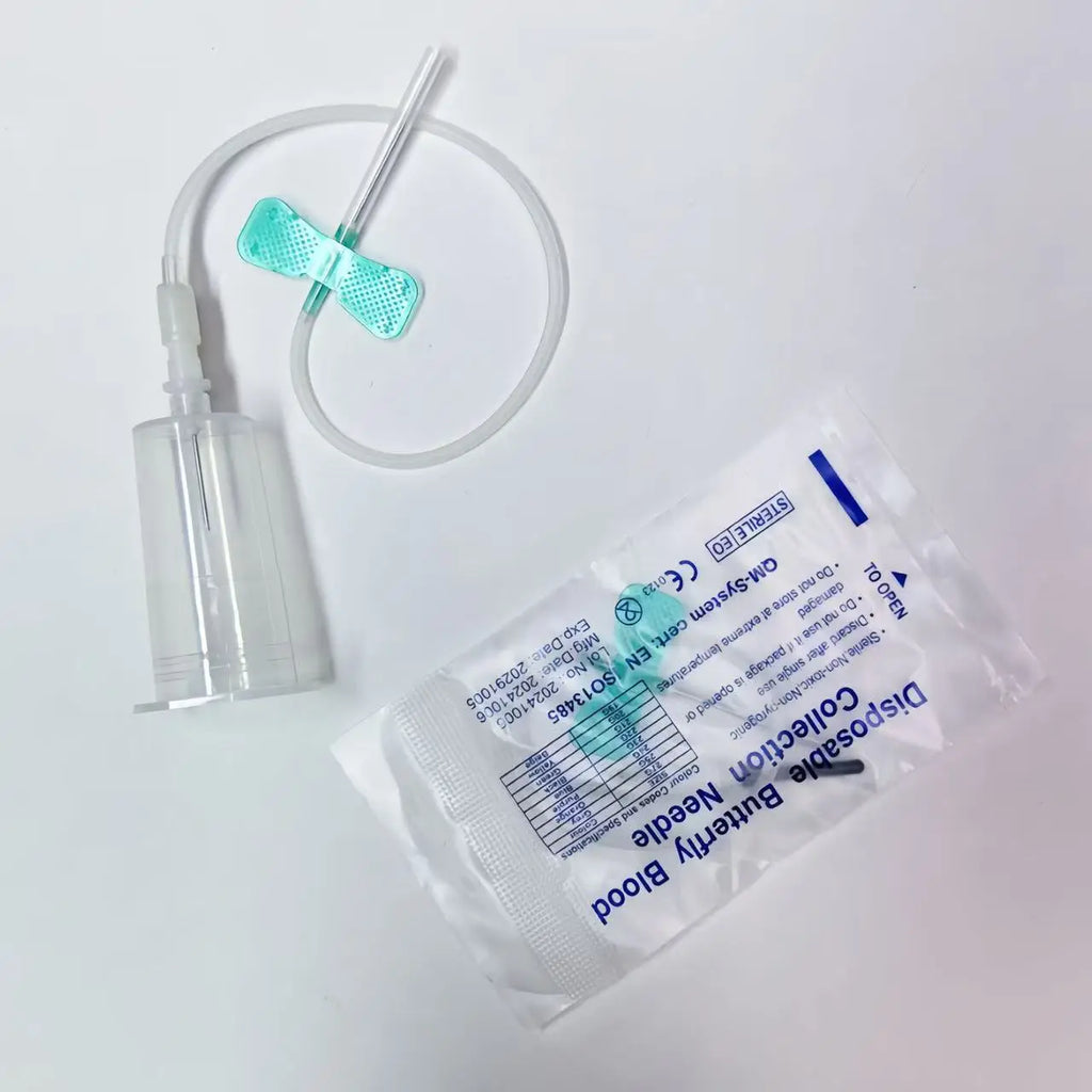 100/batch Pet Safety Blood Collection Set, Disposable Butterfly Wing Needle+Plastic Vacuum Needle Holder For Veterinary Use