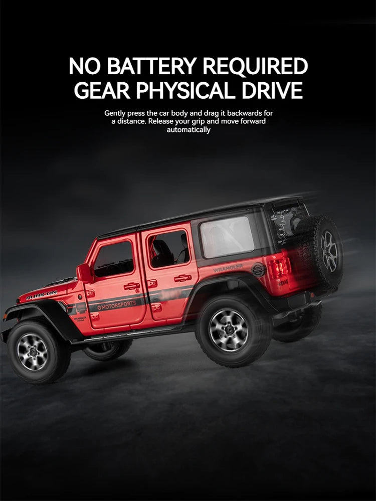 1:22 Model Wrangler Diecast Toy Car Model, Scale Metal Alloy Vehicle for Kids Boys Girls Adults, Doors Open,Gifts Gray