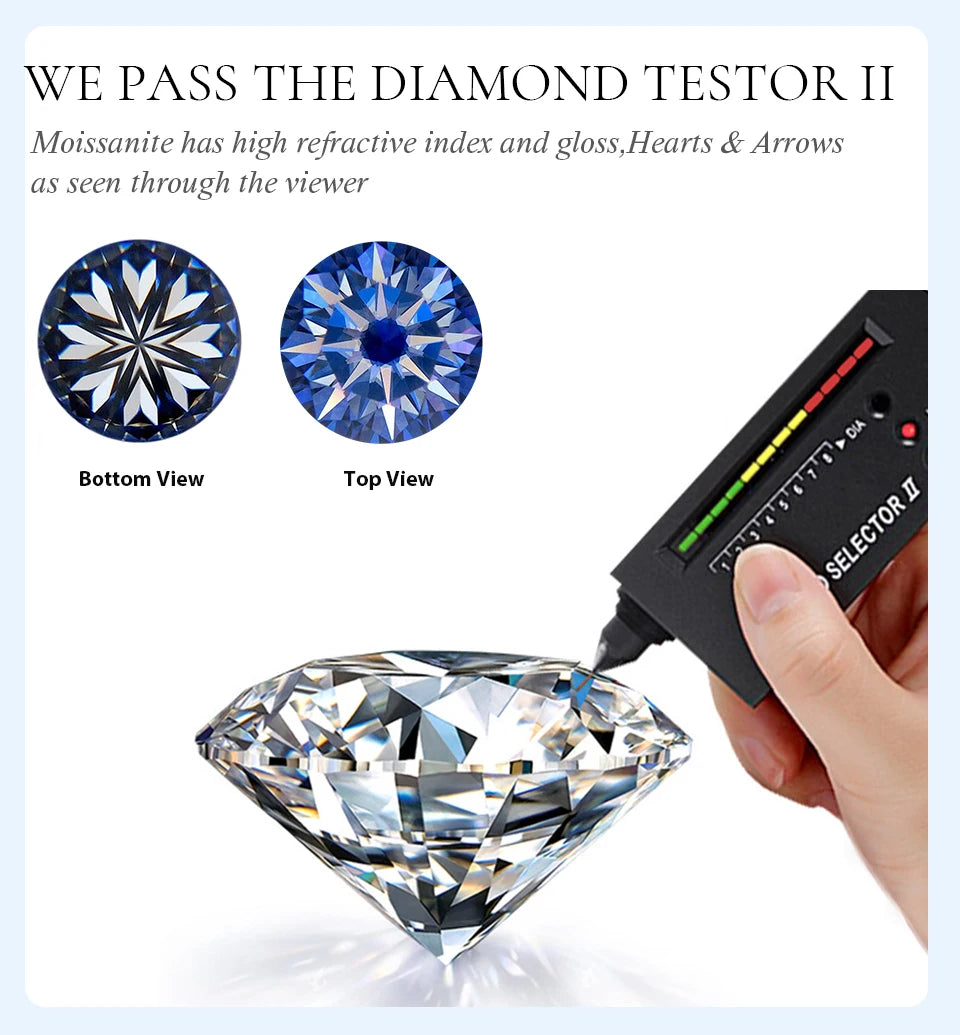 Luxury 1.4ct D Color Moissanite Diamond Ring for Women Real 925 Sterling Sliver Wedding Engagement Eternity Band Jewelry New