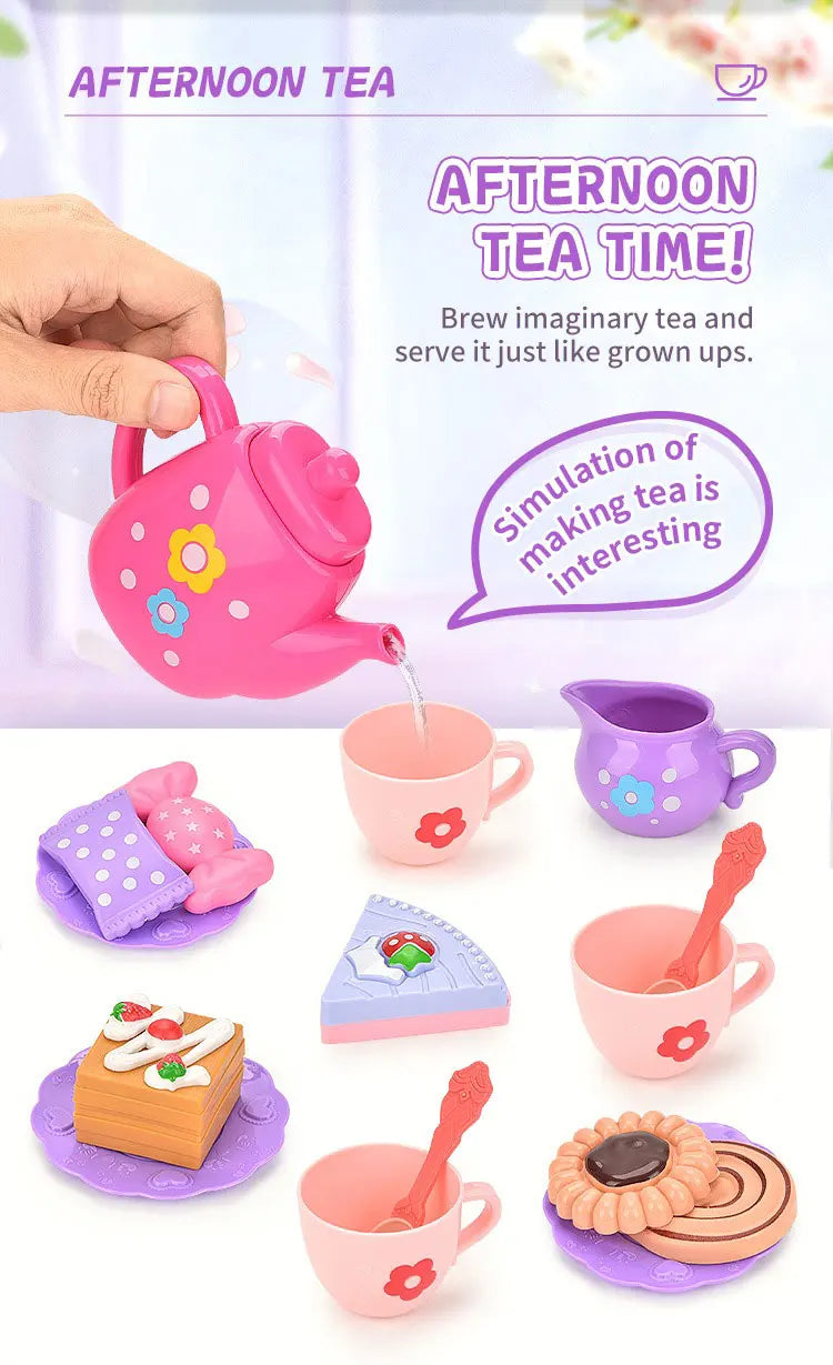 Kids Tea/Pastry Set Toy Simulation Pretend Play Food Playset for Children Montessori Toddler Children Gift Kitchen Girl