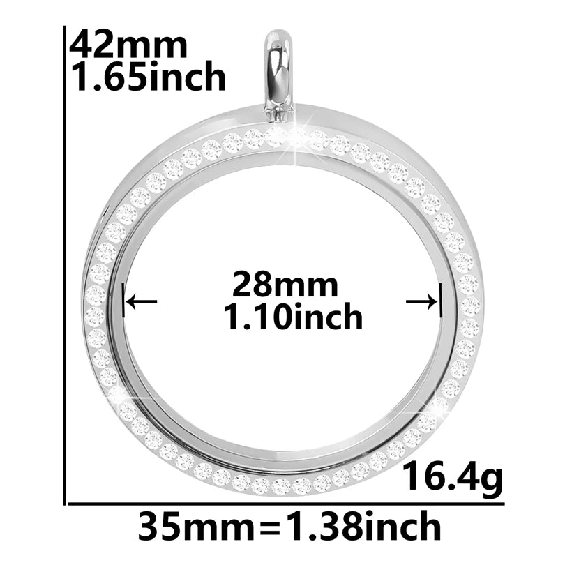 10Pcs/Lot Openable Round Living Reliquary Picture Locket Pendant Glass Floating Cremation Urn Medaillon Colgantes Jewelry Making