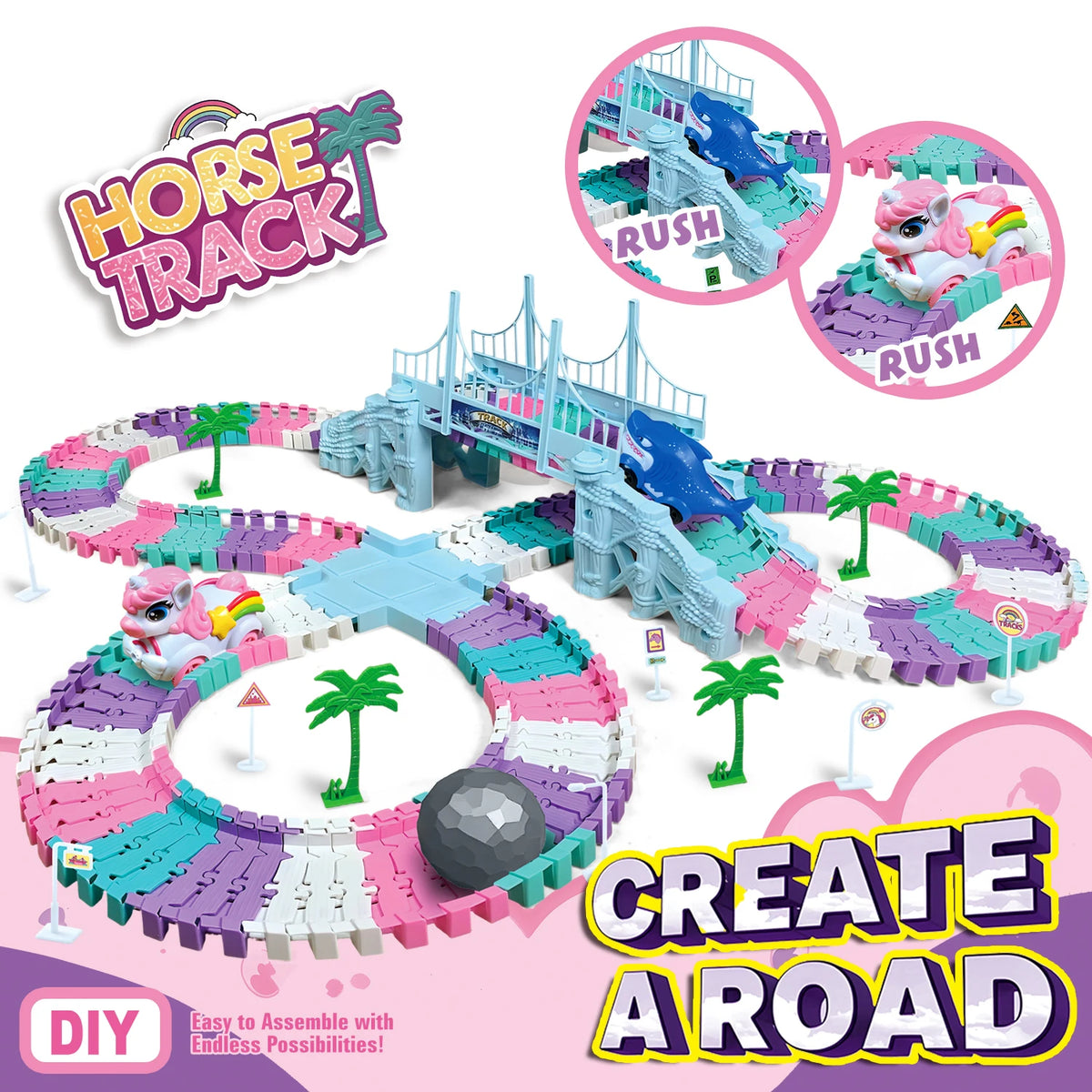 Car Toys For Kid 4-6, 194 PCS Race Car Track For Kids Ages 4-8, Monster Truck 2+ Year Old Birthday Gift Toddler Cars Toy For 3+