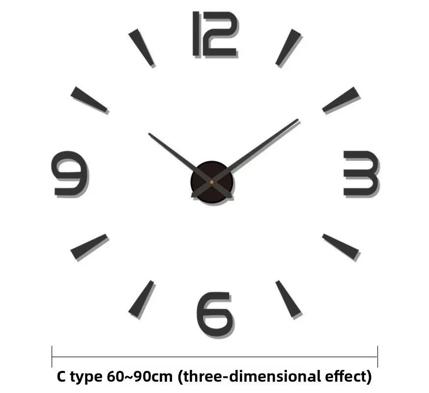 Large 3D Wall Clock Luminous Classic Wall Clocks DIY Digital Clock Wall Watches Stickers Silent Clock for Home Living Room Table