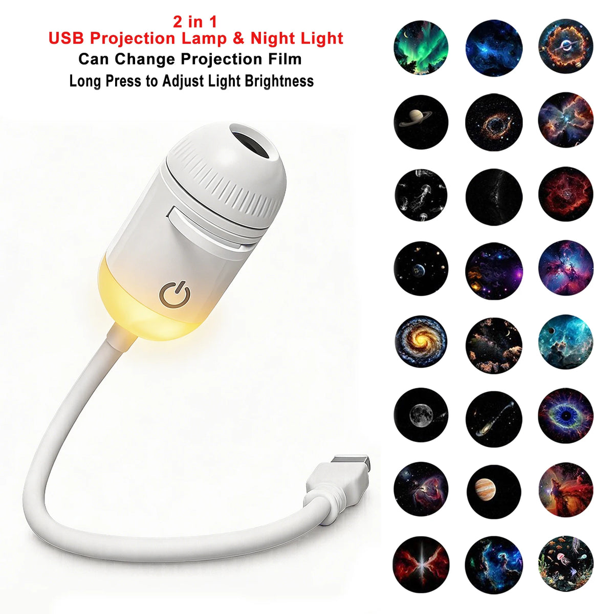 New Atmosphere Projection Car Ambient Light Large Range Projection Romantic Atmosphere Multiple Scenes Adjustable Focus Distance