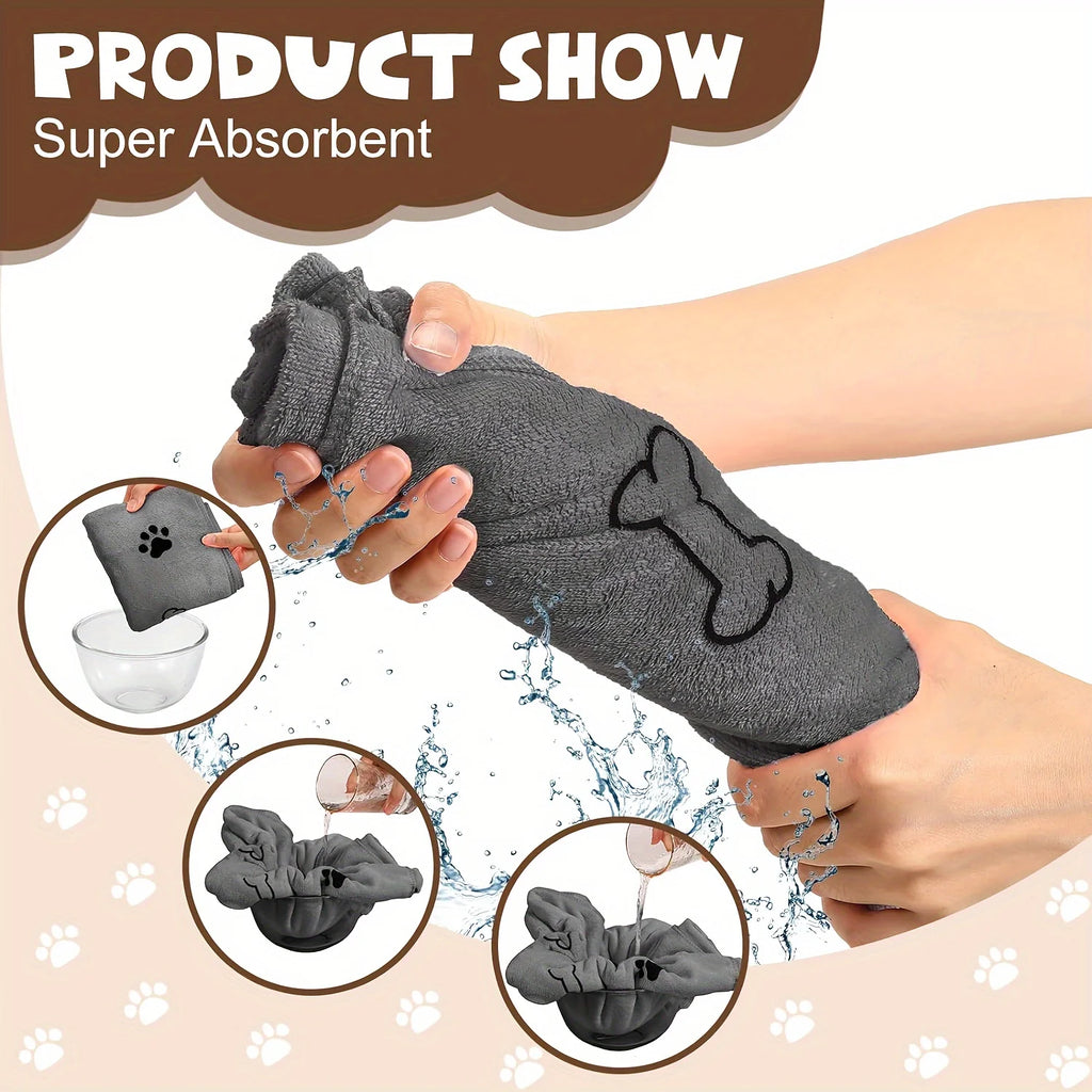 Quick-Drying Microfiber Dog Towel Absorbent Pet Bath Product Fiber Quick-drying Bath Towel Car Wiping Cloth Pet Supplies