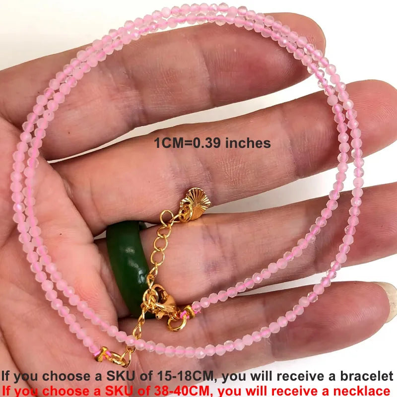 Natural Gemstones 2mm Cutting Angle beads Necklace Tourmaline quartz garnet zircon Bracelet Choker Men Female Jewelry Party Gift