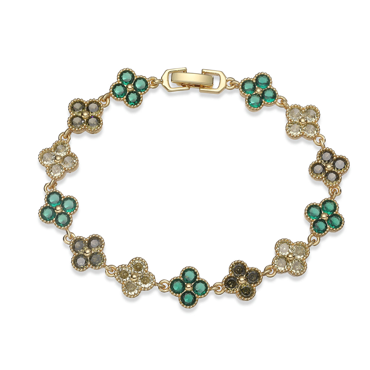 Multi-Color Women's Zircon Flower Delicate Bracelet/Necklace Rainbow Jewelry Gift Optional Mix-and-Match 1 Pcs