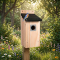 Bird Houses for Outside  Cedar Bird House Outdoor, Bluebird Finch Swallow Wren Chickadee Assembly Required