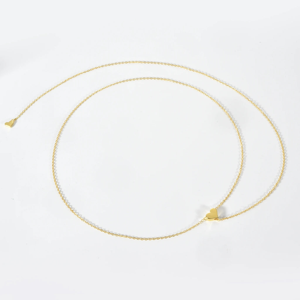 ANDYWEN 925 Sterling Silver Gold Adjustable Chain Heart Pendant Charm Necklace Drop Choker Resizable Women Luxury Jewekry