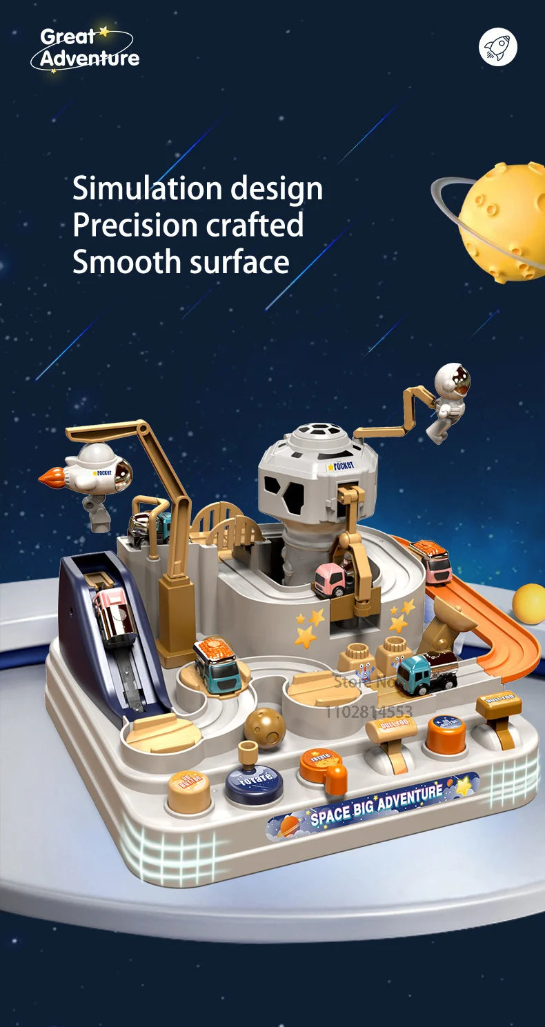 Hot Racing Rail Car Model Train Track Adventure Game Animals Space Rocket Toys Children Educational Brain Mechanical Interactive