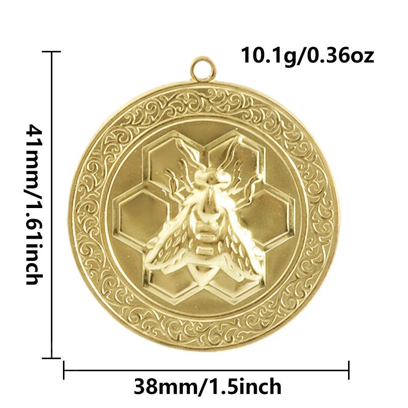 5pcs Stainless Steel Bee Spider Cicada Butterfly Dragonfly Flower Tree Grass Pendants Insects Charms Jewelry Making Accessories