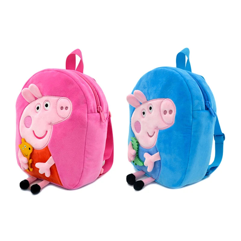 Genuine Peppa Pig 27cm Plush Backpack George Kindergarten Backpack Cartoon Shoulder Children Bag Girls Birthday Gifts Toys