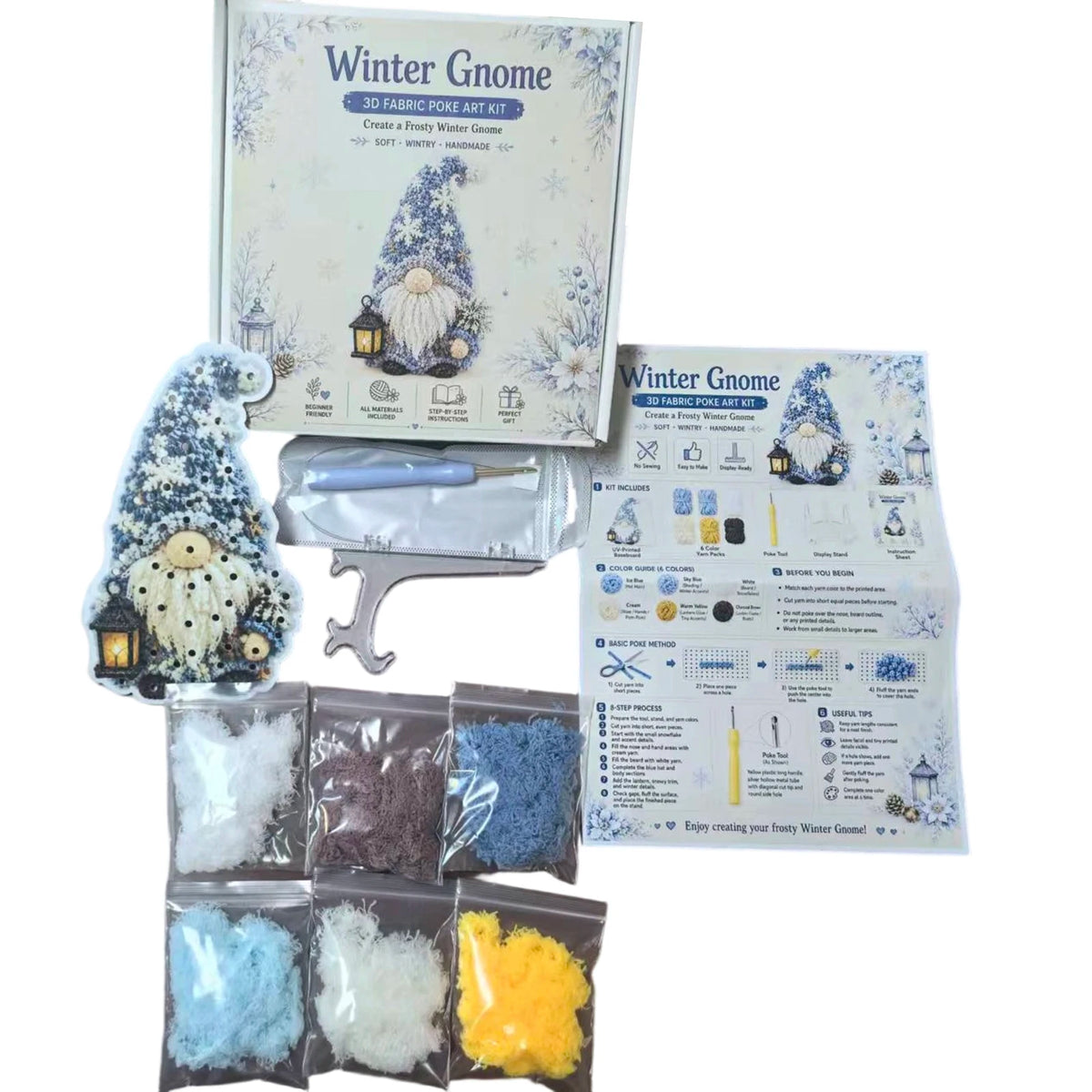 DIY Gnome Craft Kit 3D Fabric Art No Sewing Seasonal Decoration Holiday Gnome Figurine Display Adult