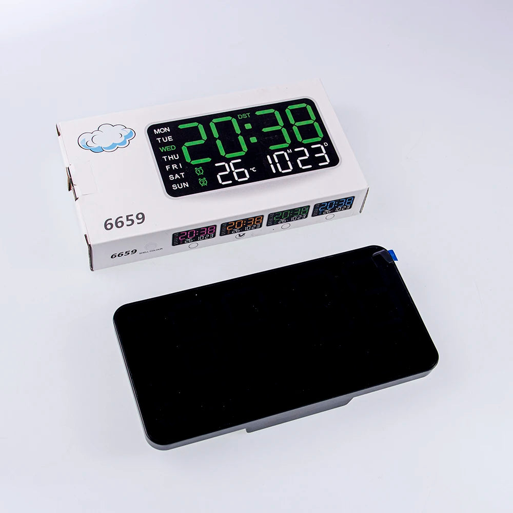 Extra Large Digital Wall Clock with LED Display with Date, Temperature, Timer for Living Room, Bedroom, Gift for Seniors