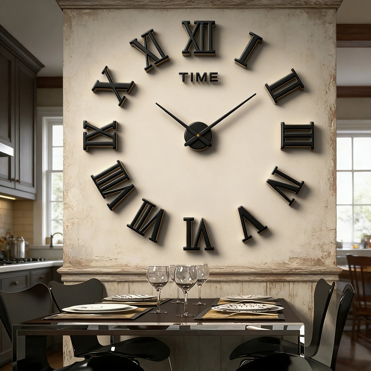 2D/3D Large Roman Numeral Acrylic Mirror Wall Clock Sticker Fashion DIY Quartz Clocks Watch Home Decoration Living Room Stickers