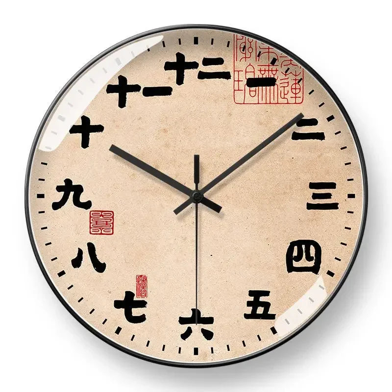 Personality Art Wall Clock Classical Retro Teahouse Study House Creative Decoration Chinese Household Decorative Mute Wall Clock