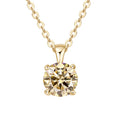 JoyceJelly Classic Four Prong 1ct Moissanite Necklace Women's 925 Sterling Silver Plated 18k Gold Pendant Luxury Fine Jewelry
