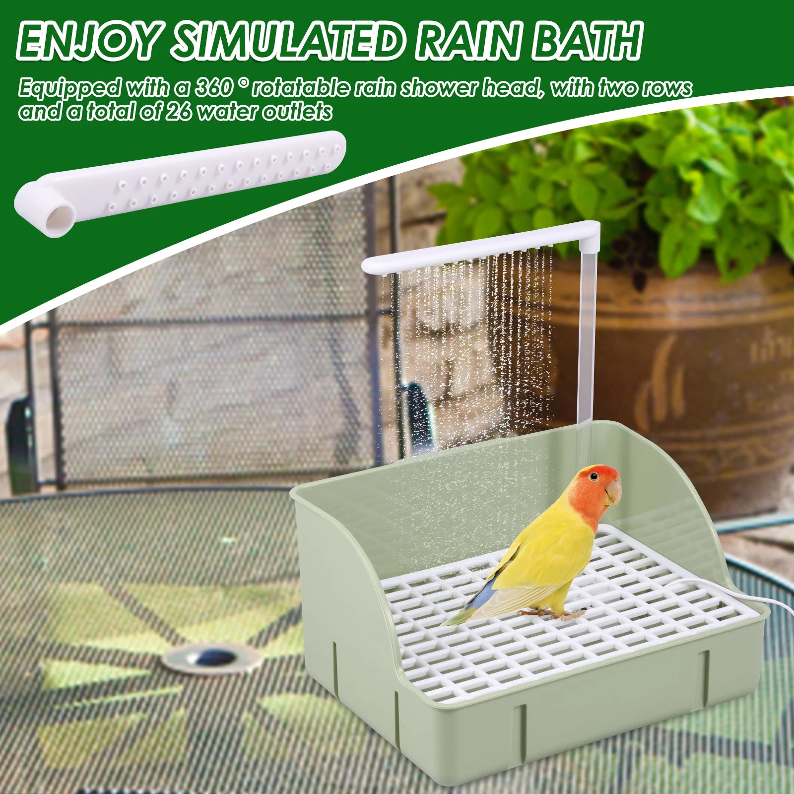 Automatic Pet Birds Parrots Bath Circulating Water Bathtub USB Electric Parakeet Bathtub Shower Fountain birds supplies