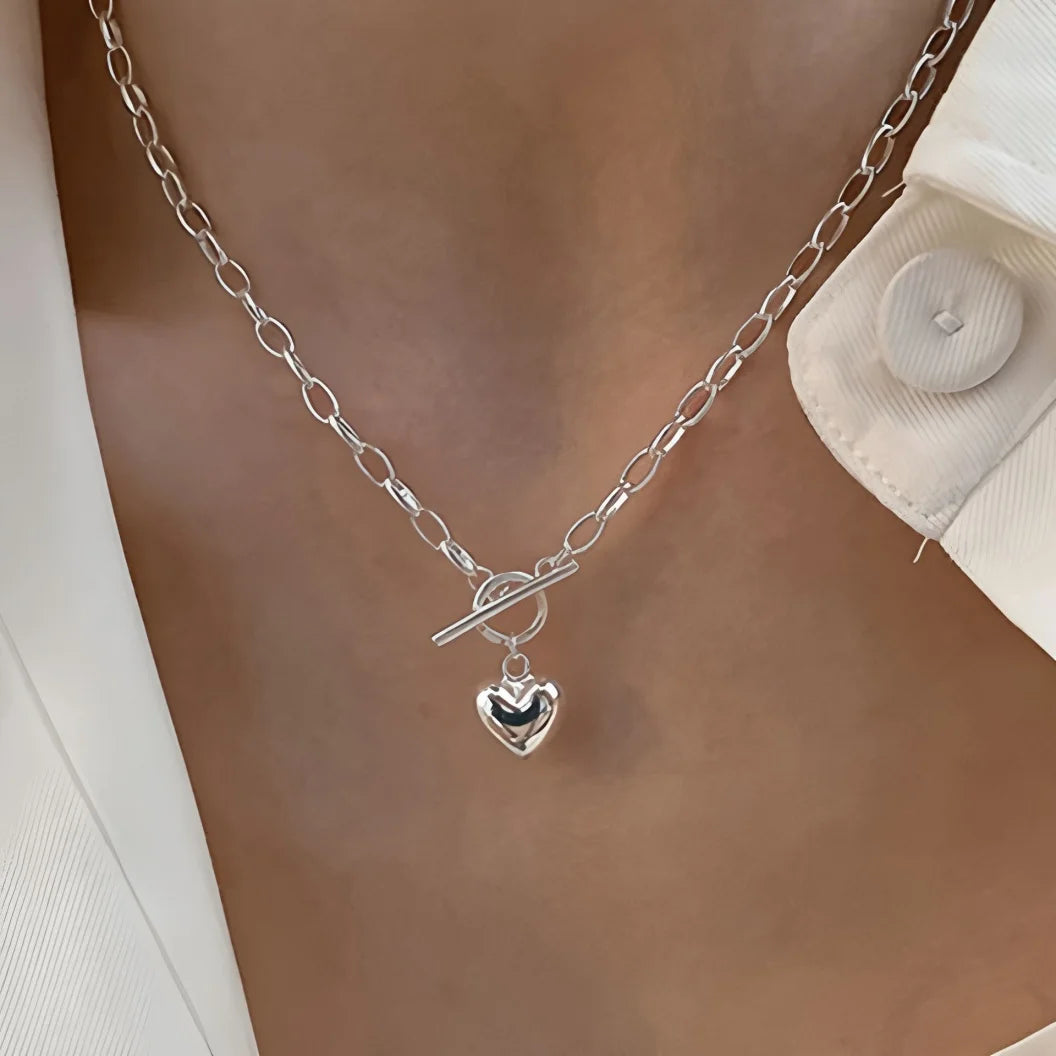 PANJBJ 925 Sterling Silver Onyx Necklace for Women Girl Concise Individuality Fashion Jewelry Birthday Gift Dropshipping