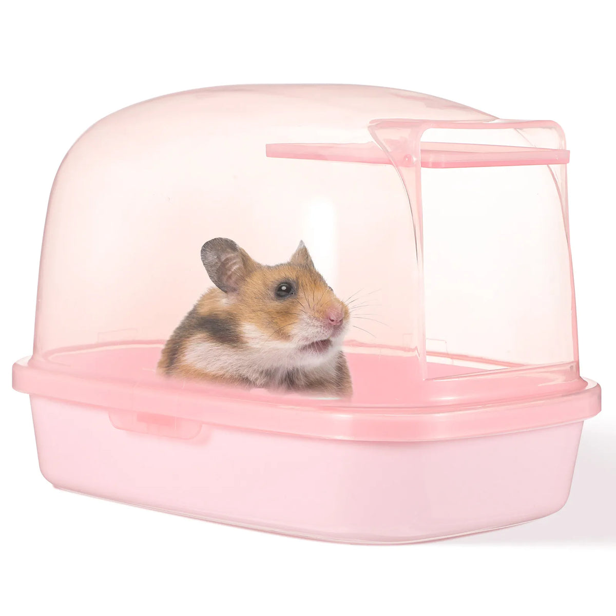 Plastic Hamster Sand Bath Box Sturdy Transparent Bath Basin for Small Pets Chinchilla Gerbil Guinea Pig Indoor Cage Accessory