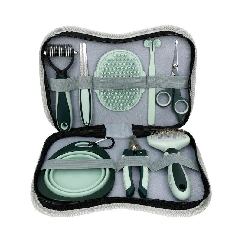 8 in 1 Dog Cat Grooming Comb Set Pet Cleaning Brush Tool Set Pet Multi-Functional Cleaning Set Cat Hair Removal Brush Kit
