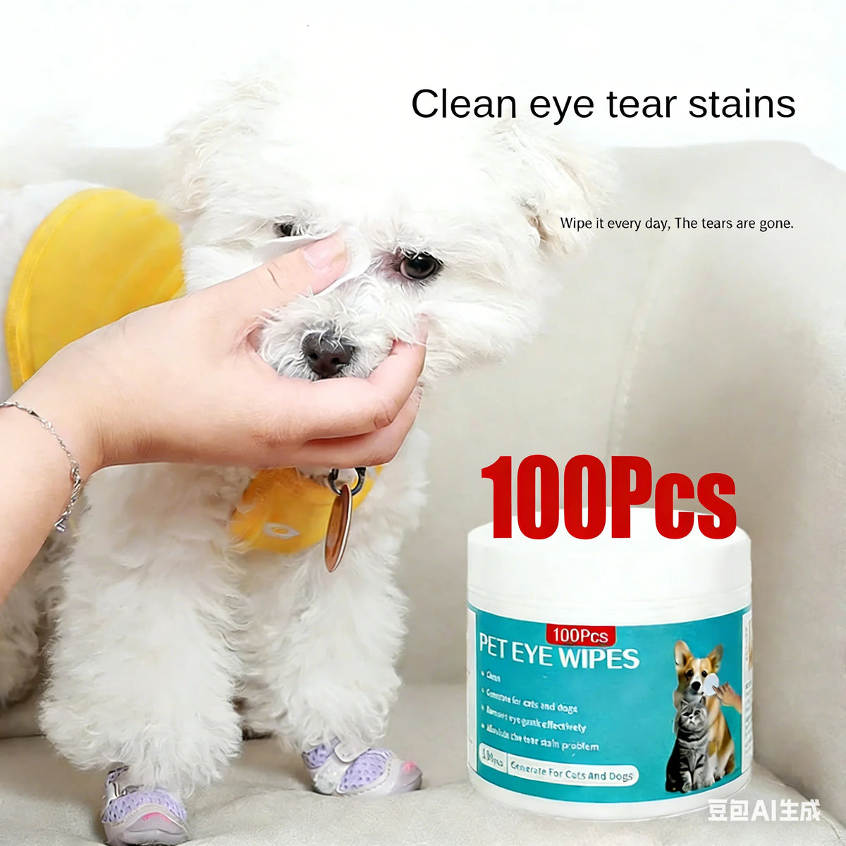 Eye Wipes Tartar Removal Pet Grooming Wet Tissue Clean Care Cats Dogs Pet Cleaning Supplies Eliminator