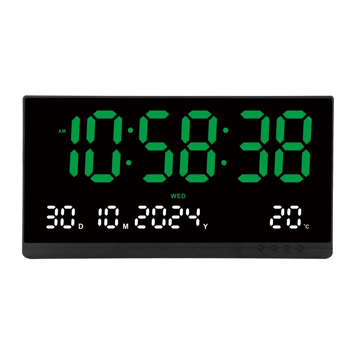 21'' Large Digital Wall Clock Date Calendar 12/24H Time/Date/Week/Temperature Display USB Powered Electronic LED Alarm Clock