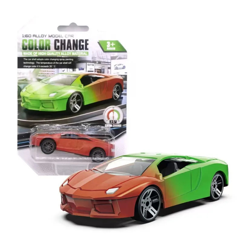 Magic Color Changing Racing Car Model 1:64 Temperature Sensitive Inertia Pull Back Cars Toys Crash-Resistant Durable Boys Gift