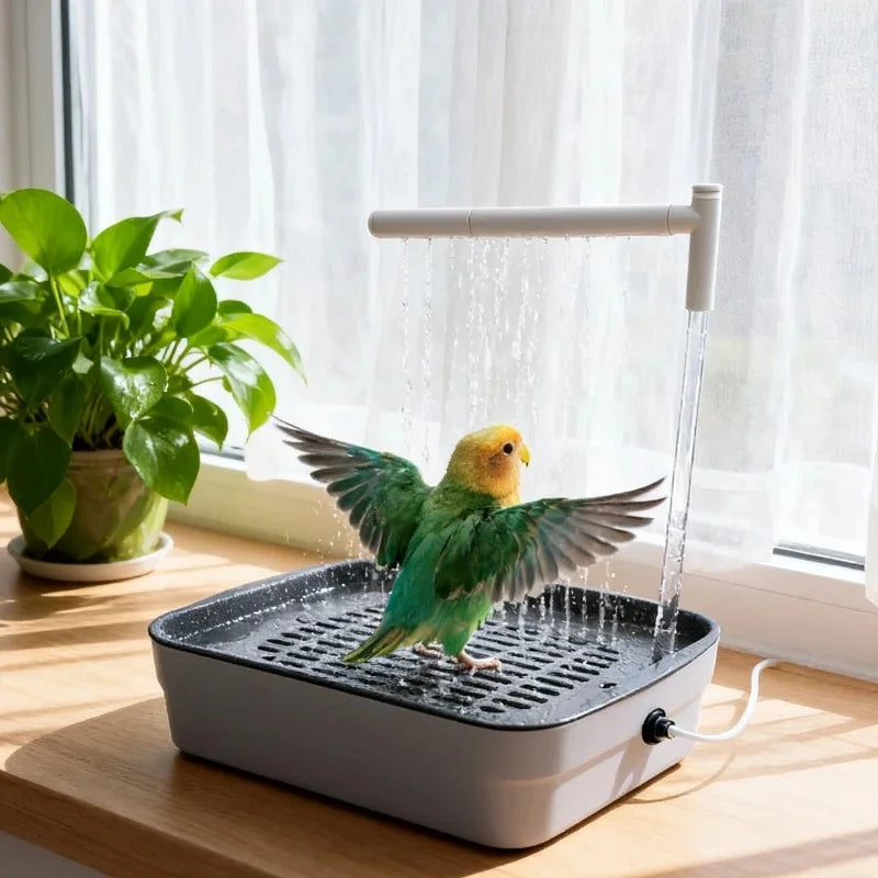1Pcs USB Electric Automatic Circulating Bird Bathtub Tabletop Parrot Shower Basin Healthy Bathing Tub for Budgie Lovebird Cockat