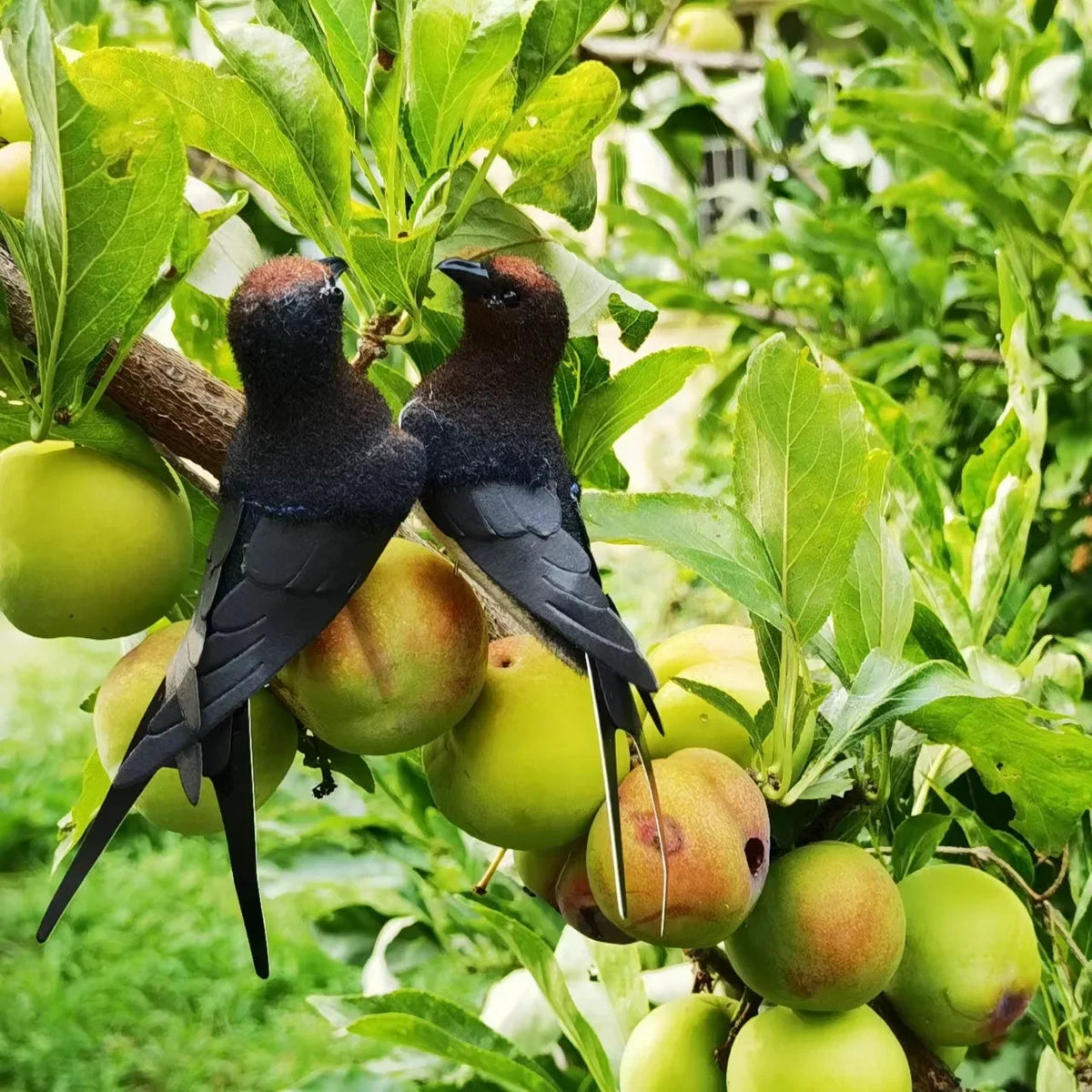 Artificial Swallow and Nest Decor Set High Simulation Craftsmanship Durable for Garden Patio Wedding and Indoor Decoration