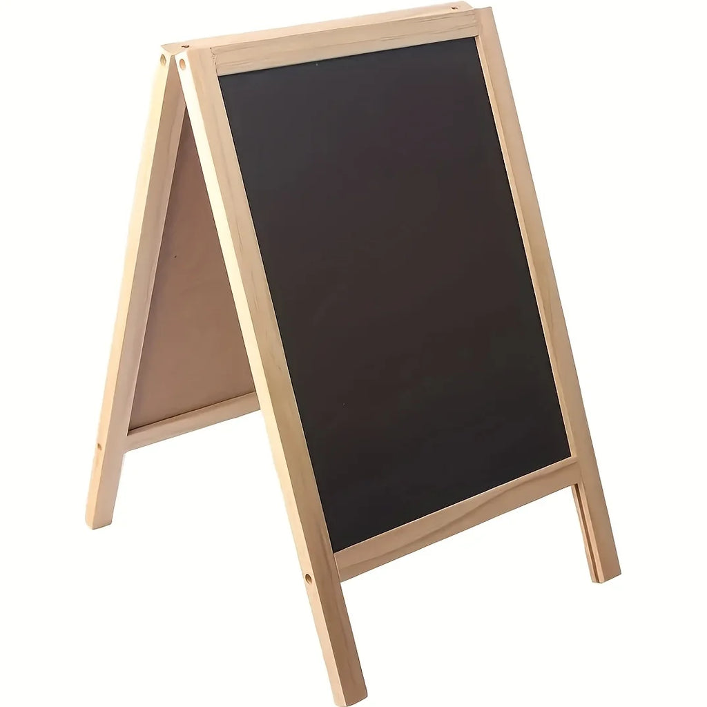 1pc Double-sided Foldable Advertising Drawing Board, Erasable Teaching Chalkboard, Wood Frame Blackboard, Dry Erase Whiteboard