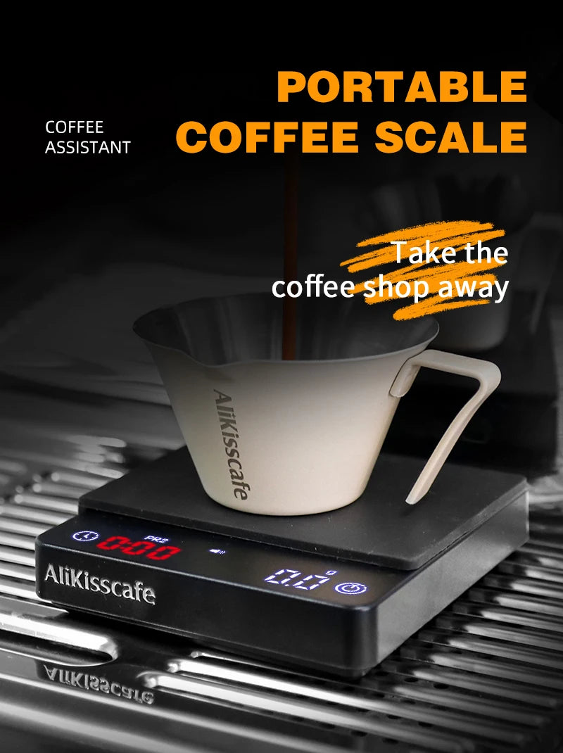 AliKisscafe Espresso Digital Scale With Timer Usb 3kg Electronic Precision Portable Barista Tool Kitchen Home Coffee Accessories