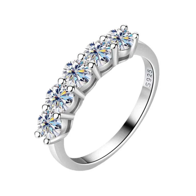 JoyceJelly 4mm D Color VVS Moissanite Ring For Women Total 1.5CT S925 Sterling Silver Jewelry Pass Diamond Tester Wedding Bands