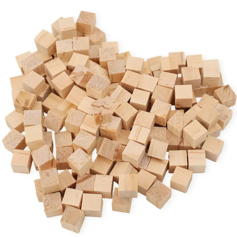 Square Small Wooden Block Model, Solid Wood DIY Handmade Wooden Block Assembly, Children's Baby Puzzle Toy Decor Handcraft Arts