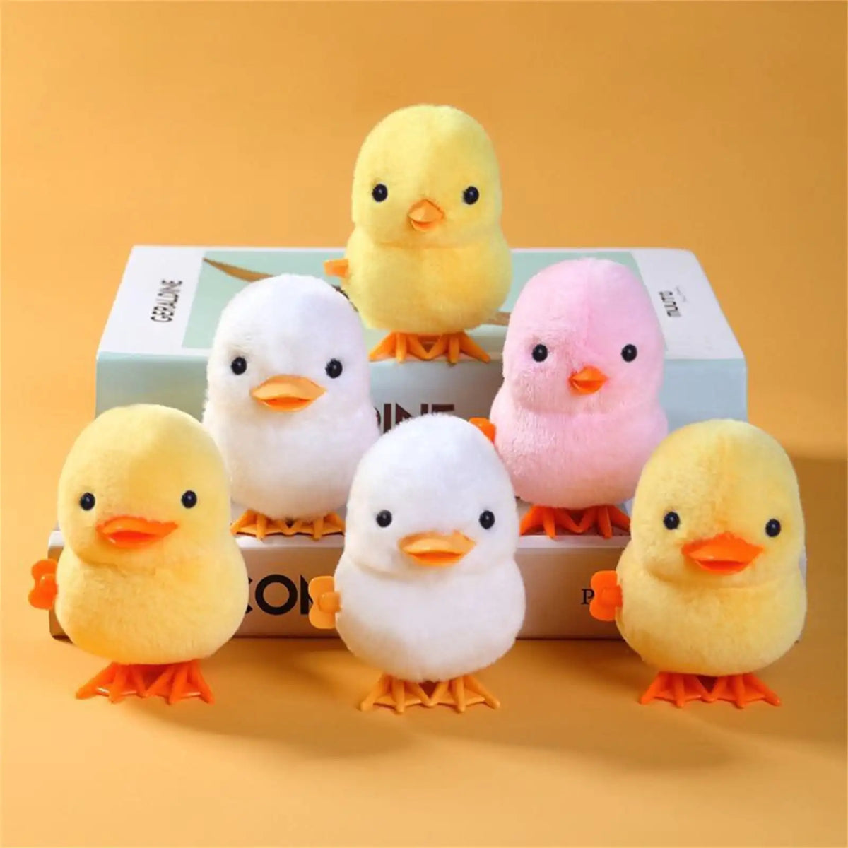 1Pc Cute Wind Up Plush Chicken Duck Toy Clockwork Jumping Chick Furry Animal Toy Kids Easter Party Favor Baby Gift
