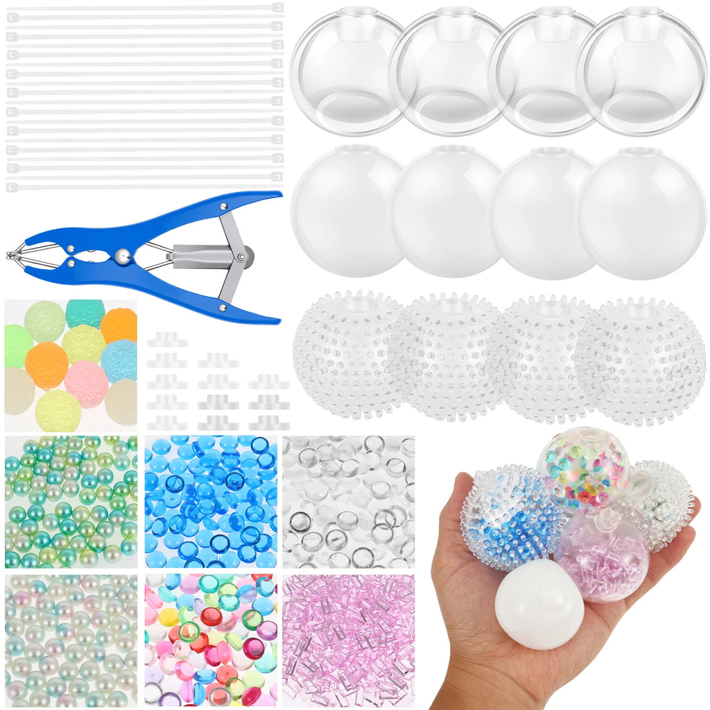 1Set DIY Stress Ball Making Kit Handmade Squishy Anxiety Relief Toy with Expander Tools Soft DIY Stress Ball Kit for Adult Craft