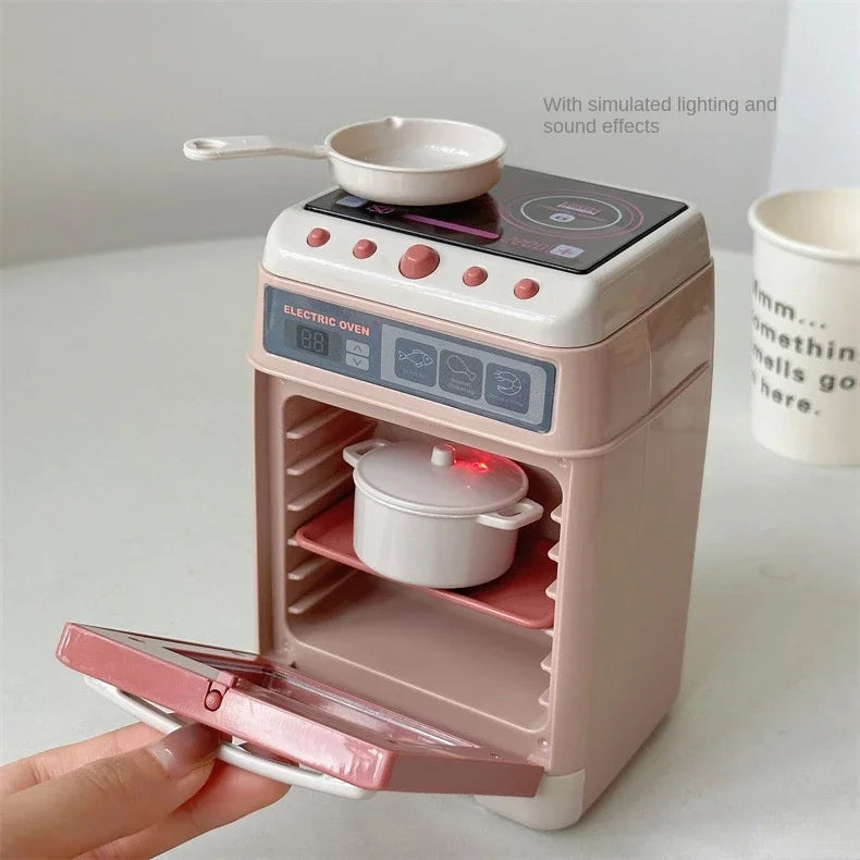 Mini Household Appliances Kitchen Toys Pretend Play Set with Coffee Maker Water Dispenser and Toaster for Kids Boys Girls Gifts
