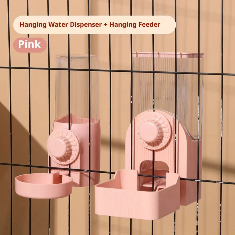 Automatic Hanging Cat Cage Water Dispenser & Feeder Large Capacity Leak-Proof Design Pet Watering System Pet Supplies