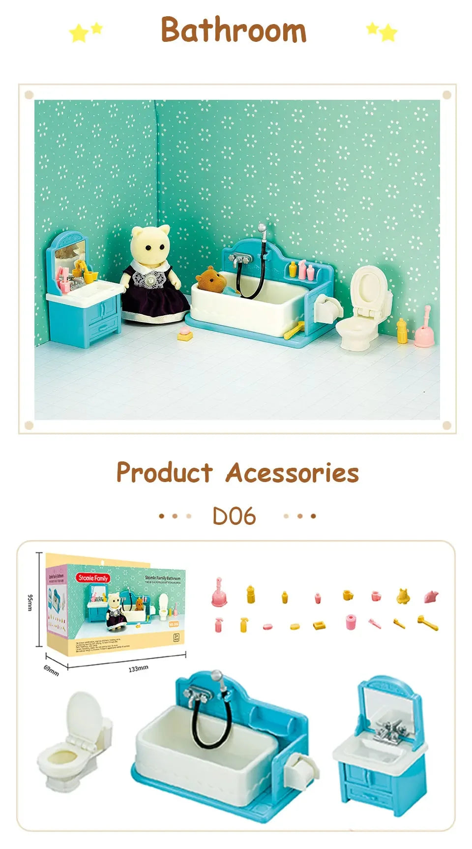 Toys Doll Forest Family Montessori Kitchen Miniature Doll House 1/12 Toy Kitchen Accessories Dollhouse Furniture Toys for Girls