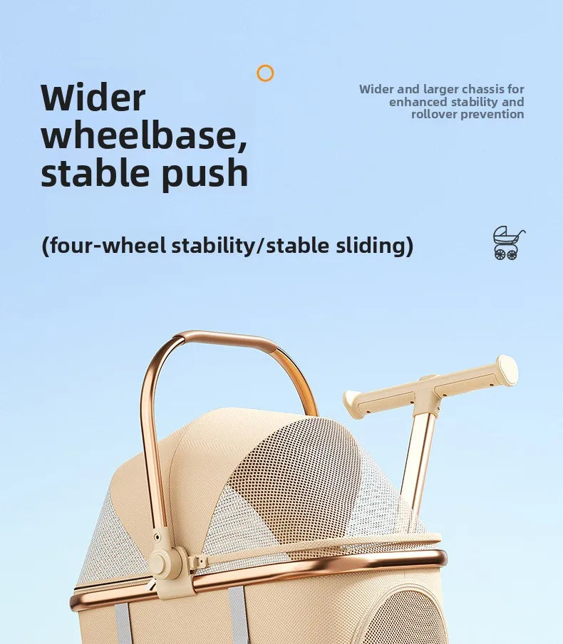 New Separable Pet Stroller, Portable One Click Recycling Cat Stroller, Universal Lightweight Baby Dog Stroller for Travel