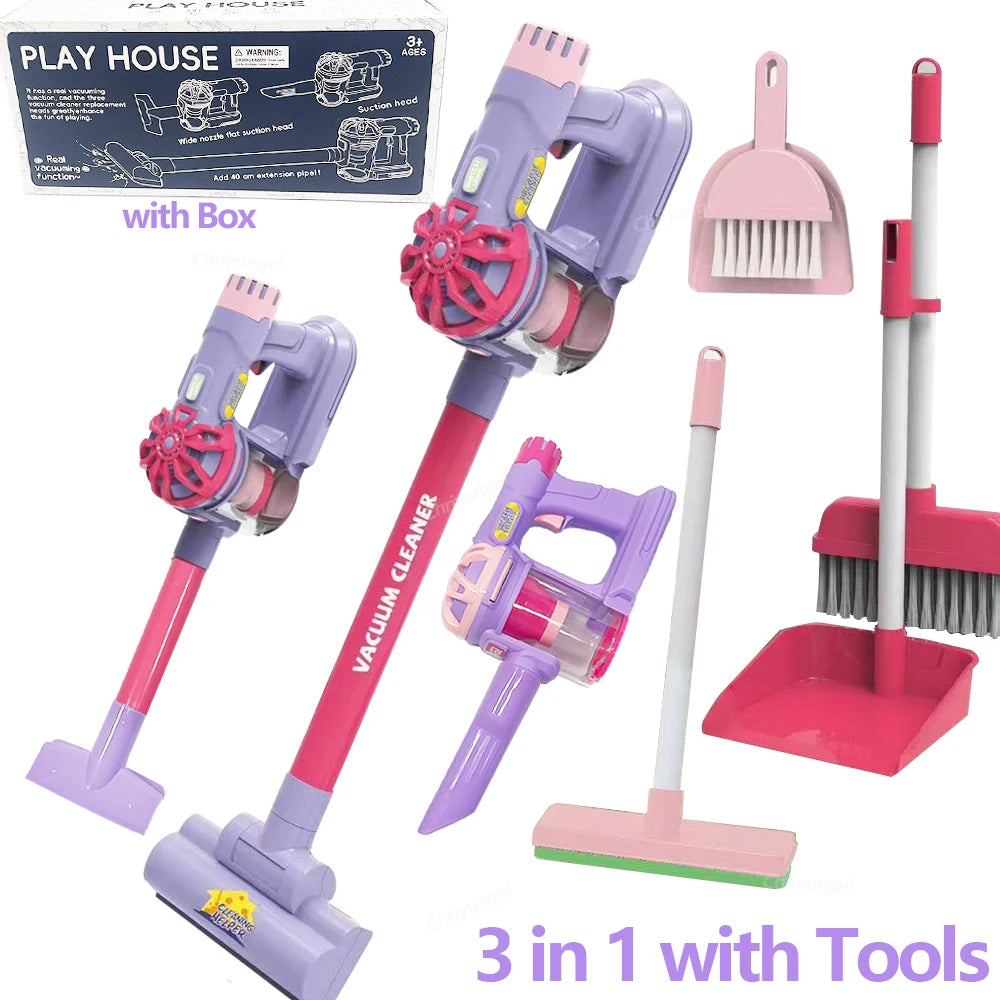 Kids Vacuum Cleaner Toy Realistic Pretend Play for Toddlers To Learn Cleaning Housekeeping Educational Toys for Boys Girls Gifts