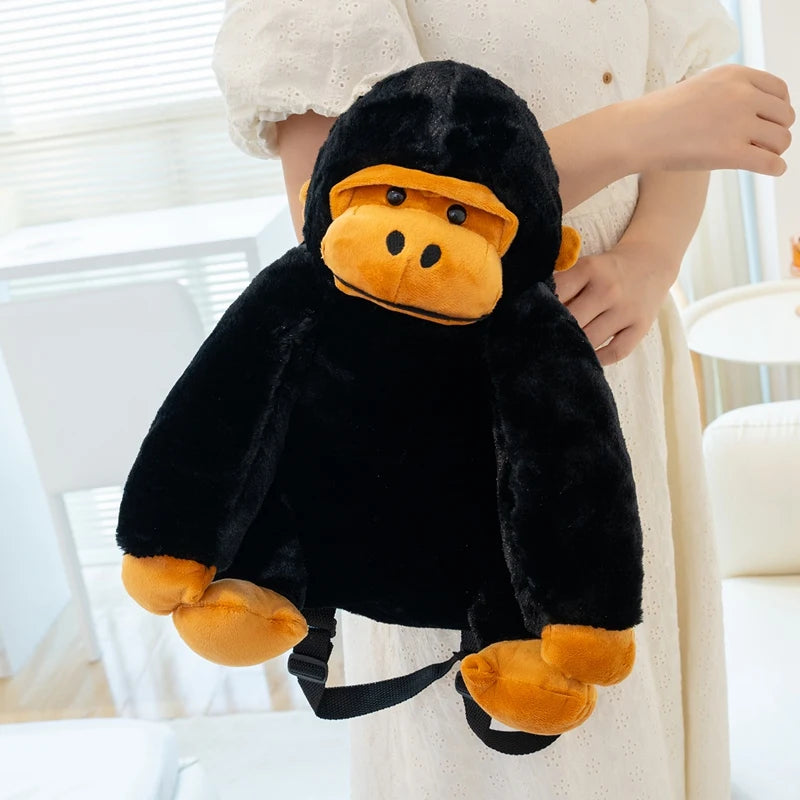 32CM Creative Gorilla Plush Backpack Cute Monkey Stuffed Doll Funny Student School Backpack Gifts