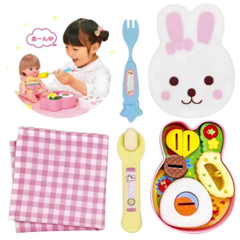 New Rabbit Bento Food Feeding Toy, Pudding Feeding Toys, Early Education Playing Houses Toys for Children, Role Play, Kids Gifts