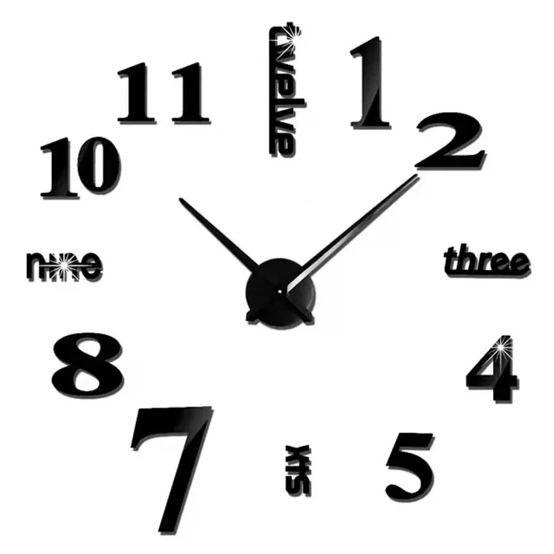 Large 3D Wall Clock Luminous Classic Wall Clocks DIY Digital Clock Wall Watches Stickers Silent Clock for Home Living Room Table